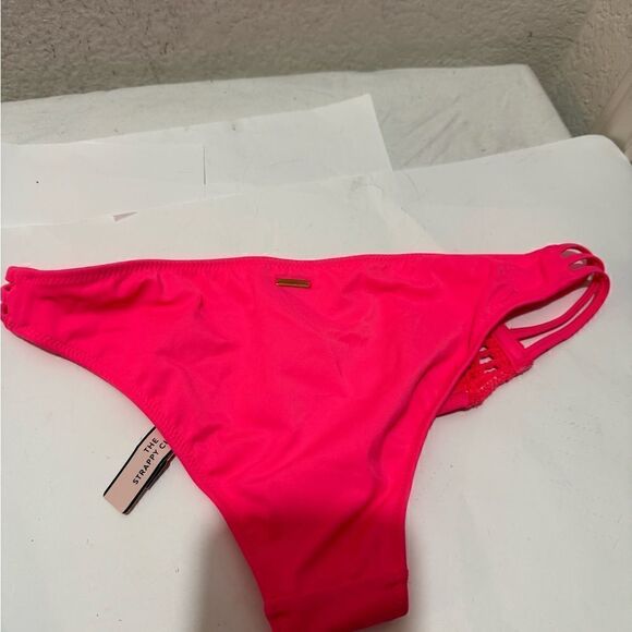 New VICTORIA’S SECRET The Strappy Cheeky Coral BIKINI BOTTOMS S - Picture 3 of 5